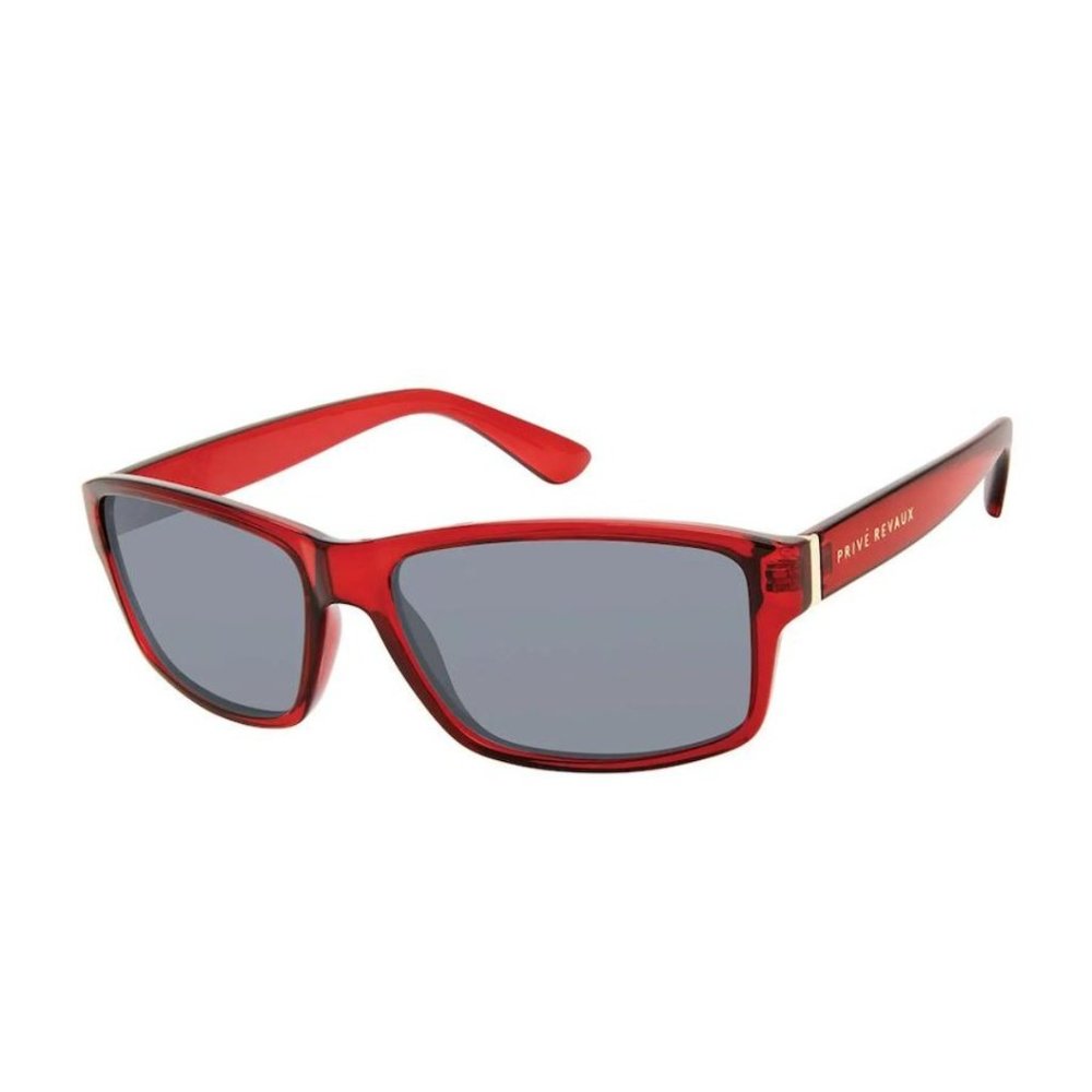 PRIVÉ REVAUX   The Typhoon   Red & Gray   Polarized Sunglasses